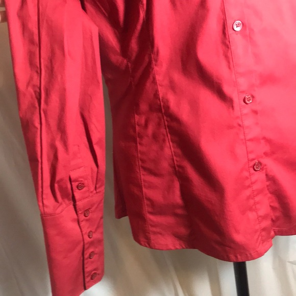 To the Max Crimson Button Down Career Blouse Large - Picture 4 of 7